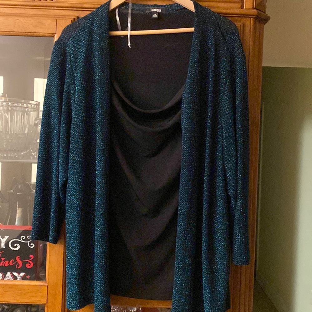 Teal green evening top